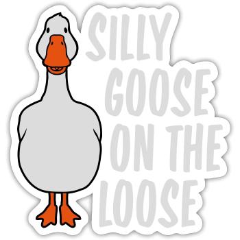 goose on the loose - Sticker Größe S (10 x 10 cm) - Mattweiß - Vorne