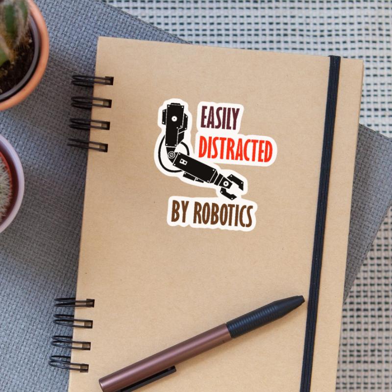 Distracted by Robots Professional Coding Engineer Sticker size S (10 x 10 cm)