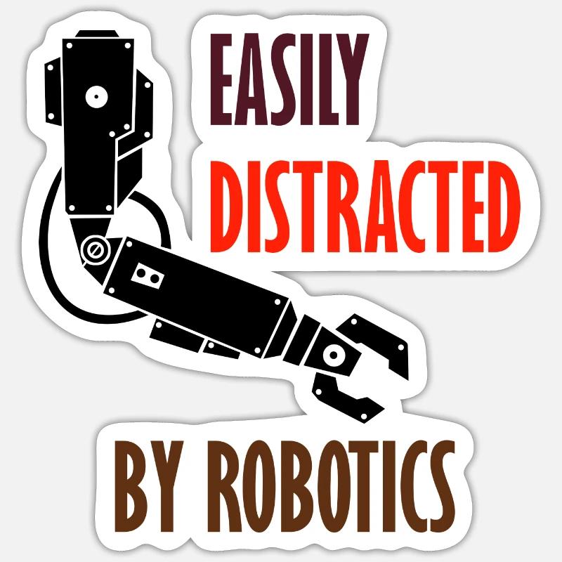 Abgelenkt durch Roboter Professional Coding Sticker Größe S (10 x 10 cm)