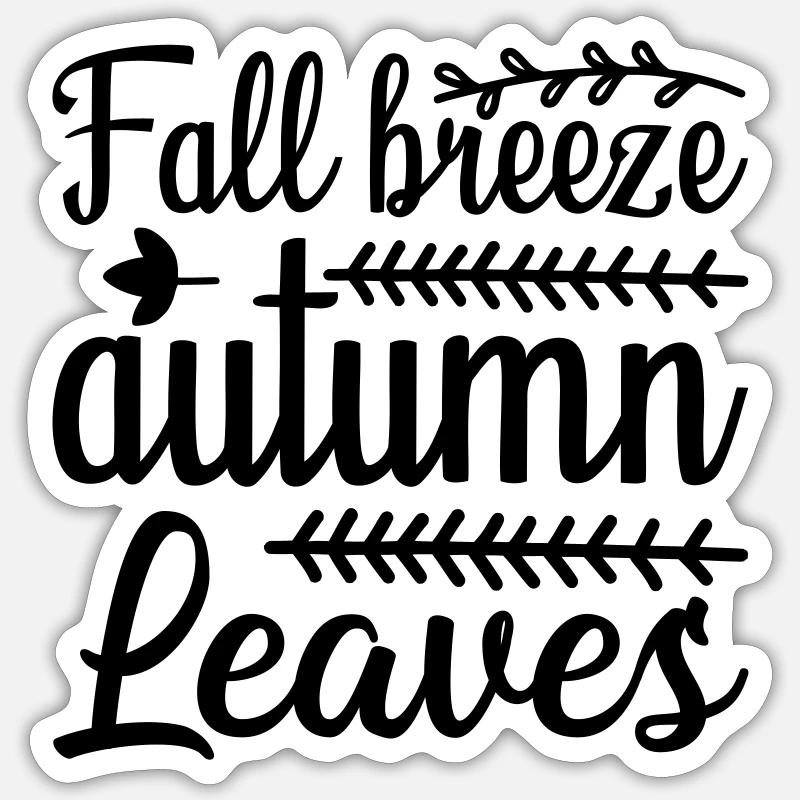 4 fall breeze autumn leaves - Sticker size S (10 x 10 cm) - white matte