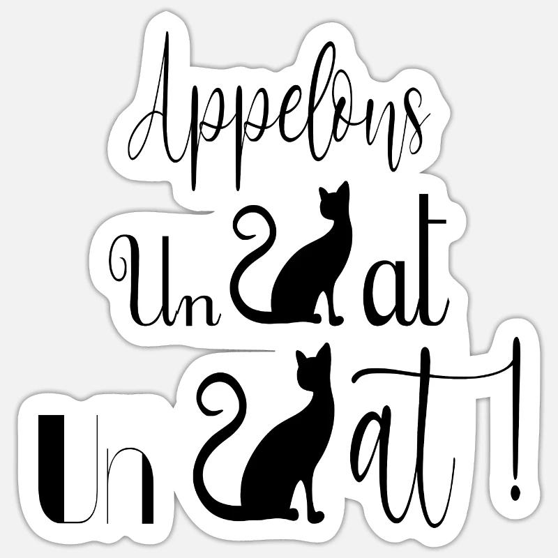 cat - Sticker size S (10 x 10 cm) - white matte