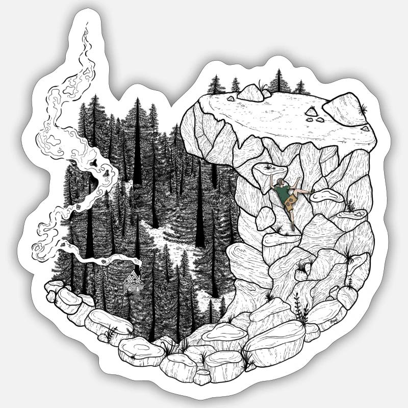 Boulder in nature - Sticker Größe S (10 x 10 cm) - Mattweiß