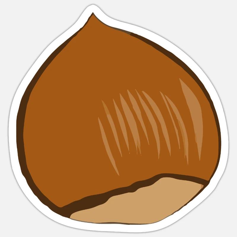 Haselnuss - Sticker Größe S (10 x 10 cm) - Mattweiß