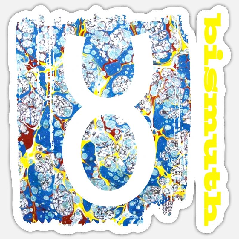 bismuth e 205 - Sticker taille S (10 x 10 cm) - blanc mat