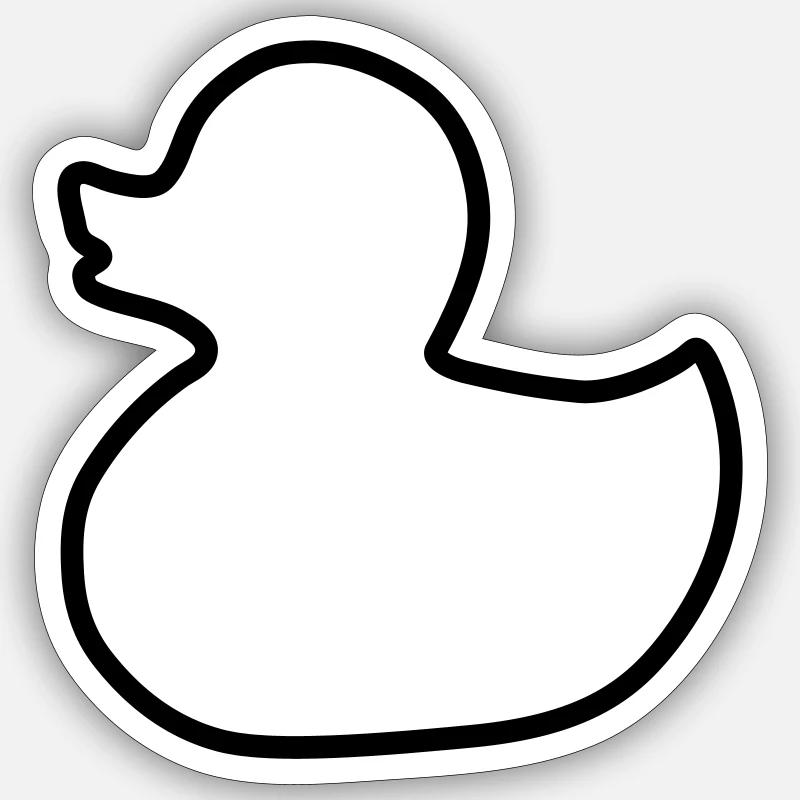 Bathing Duck Contour Squeaky Duck Icon Outline Graphic - Sticker size S (10 x 10 cm) - white matte