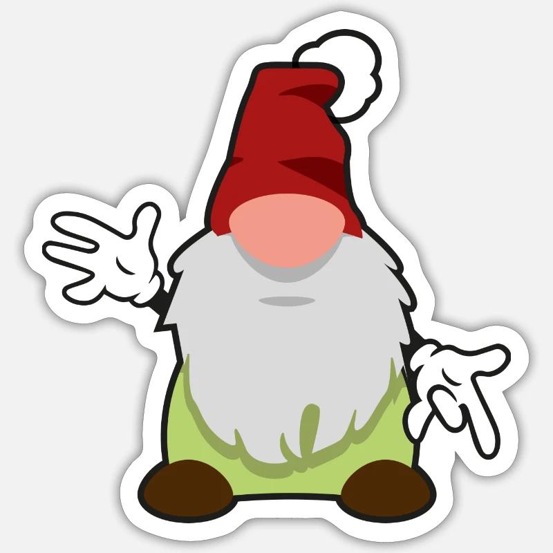 second Christmas gnome - Sticker size S (10 x 10 cm) - white matte