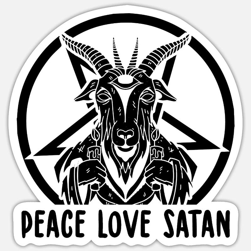 Satanisme - Sticker taille S (10 x 10 cm) - blanc mat