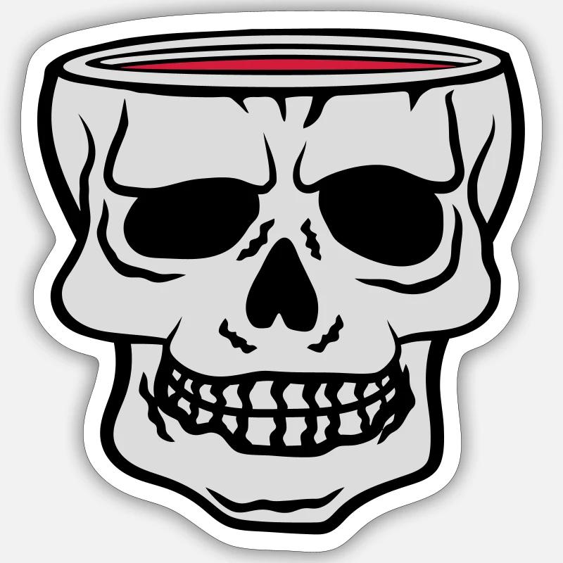 Mug Skull Horreur Halloween Sticker taille S (10 x 10 cm)
