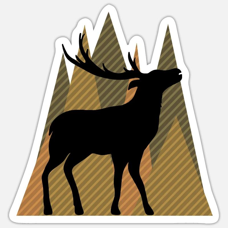 Cerf - Sticker taille S (10 x 10 cm) - blanc mat