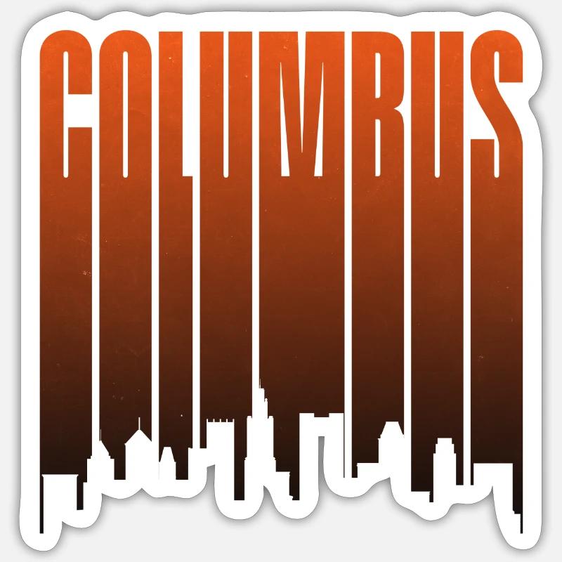 Columbus Skyline Sunset Gradient Sticker size S (10 x 10 cm)