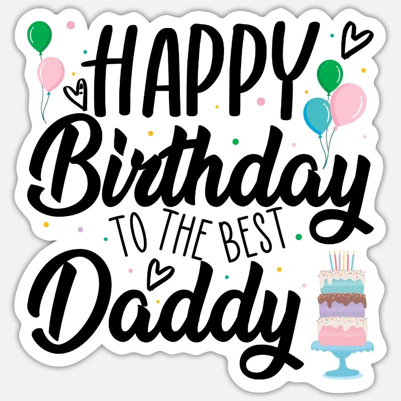 Gâteau d’anniversaire pastel - Sticker taille S (10 x 10 cm) - blanc mat