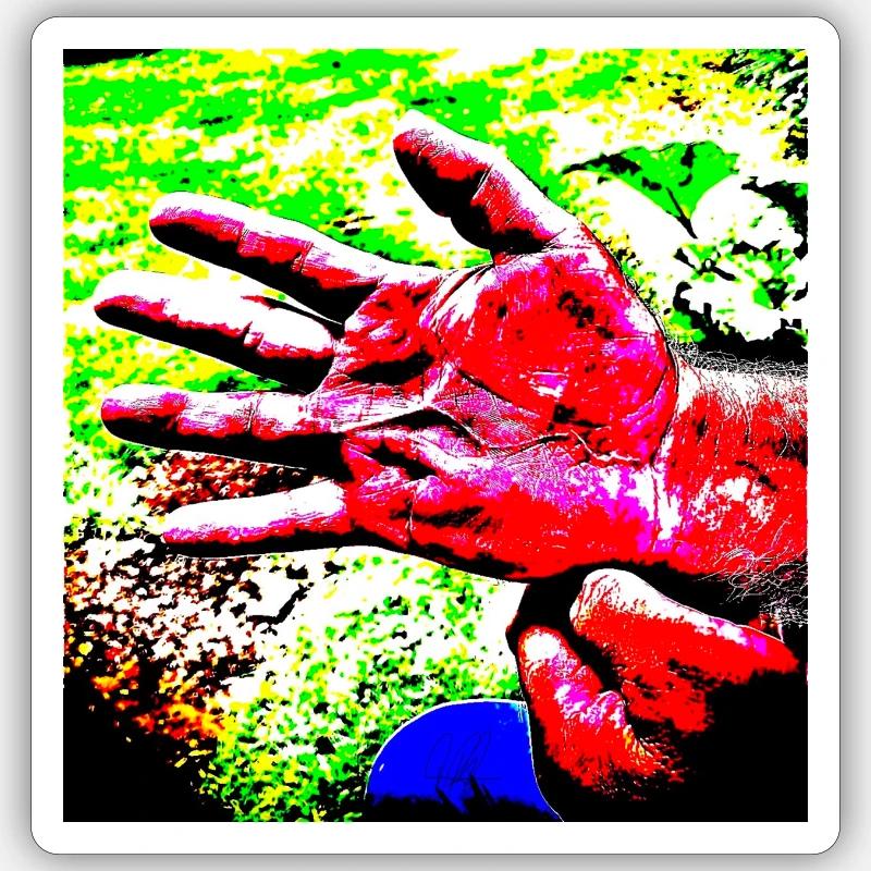 Die vom Leben gezeichnete Hand Sticker Größe S (10 x 10 cm)