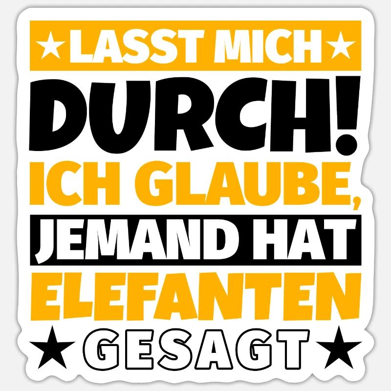 Elefanten - Sticker Größe S (10 x 10 cm) - Mattweiß