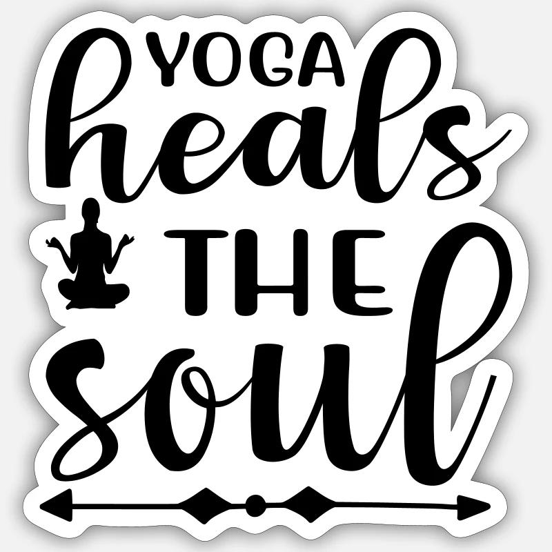 Yoga Heals - Sticker size S (10 x 10 cm) - white matte