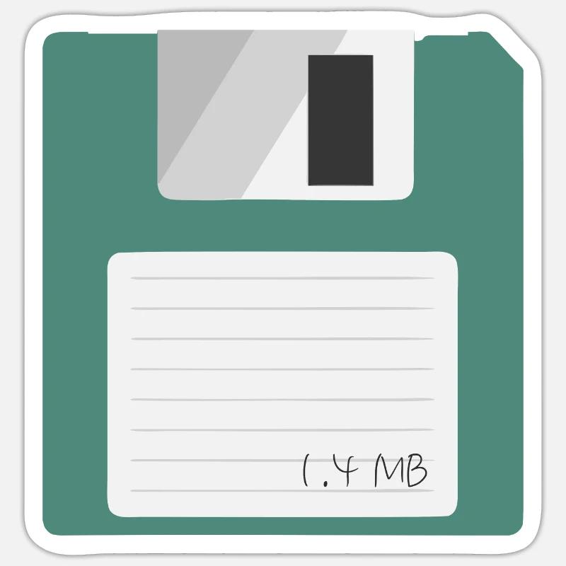 3,5 Zoll Diskette, 1,4 MB magnetische Diskette PC Sticker Größe S (10 x 10 cm)