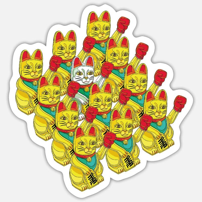 ARMÉE DE CHATS BOXEURS Sticker taille S (10 x 10 cm)