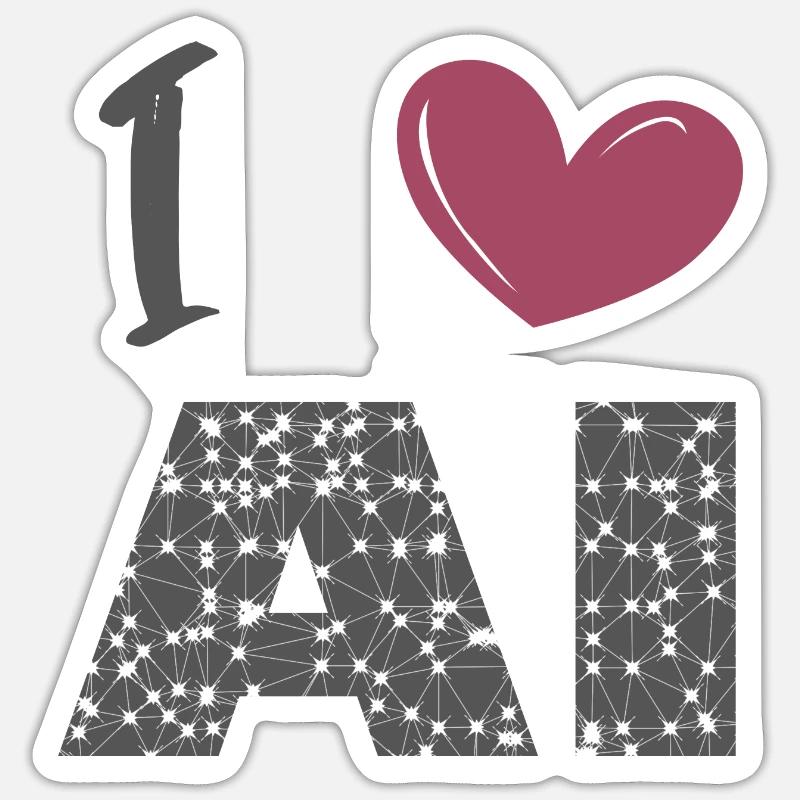 I love ai - Sticker size S (10 x 10 cm) - white matte