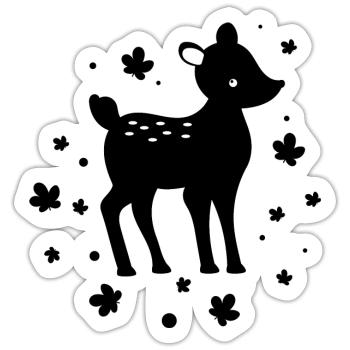 Rehkitz - Zootier Tierfreund Naturschutz - Sticker Größe S (10 x 10 cm) - Mattweiß - Vorne