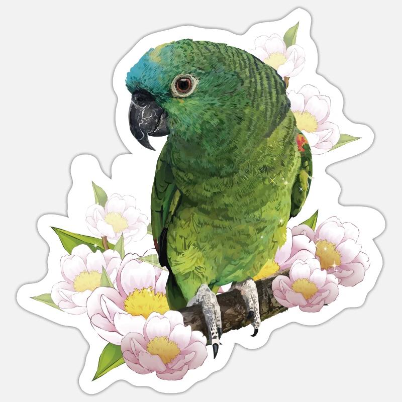The blue-fronted amazon Sticker size S (10 x 10 cm)