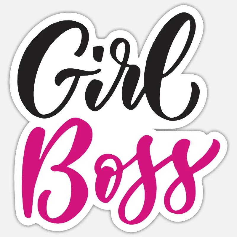 Fille Bos-s - Sticker taille S (10 x 10 cm) - blanc mat