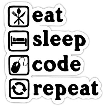 Eat Soils Coding Repeat - Sticker size S (10 x 10 cm) - white matte - Front