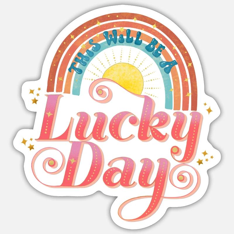 Jour de chance - Sticker taille S (10 x 10 cm) - blanc mat