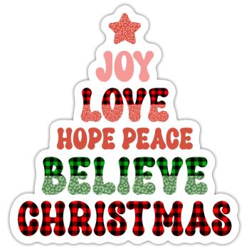 Joyeux Noël, Noël, vacances, jours fériés - Sticker taille S (10 x 10 cm) - blanc mat - Devant