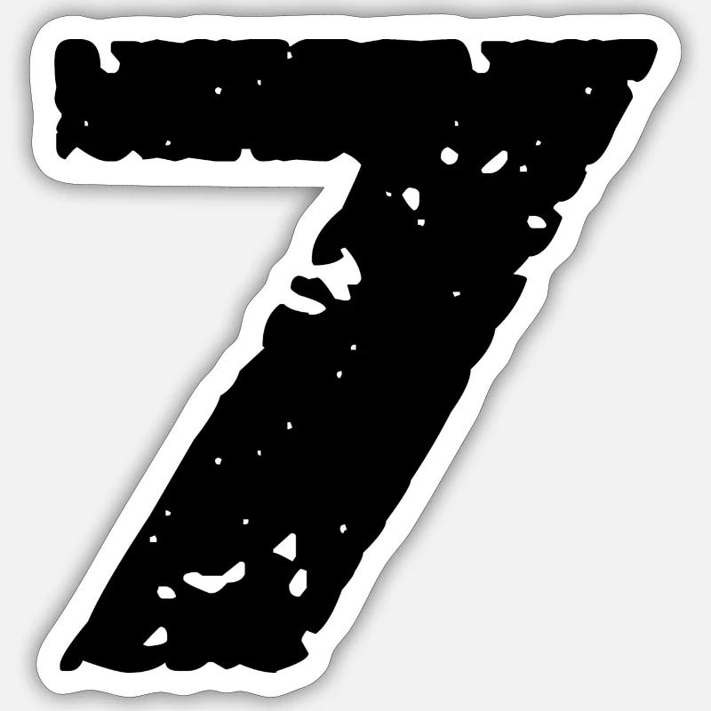 7 Maillot numéro - Sticker taille S (10 x 10 cm) - blanc mat