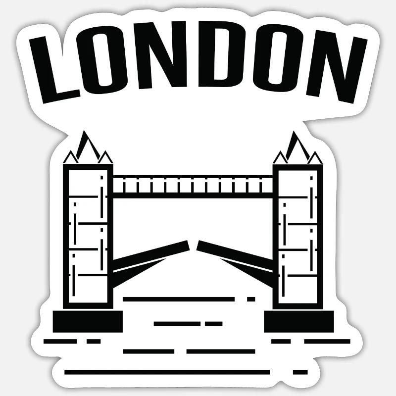 Londres - Sticker taille S (10 x 10 cm) - blanc mat