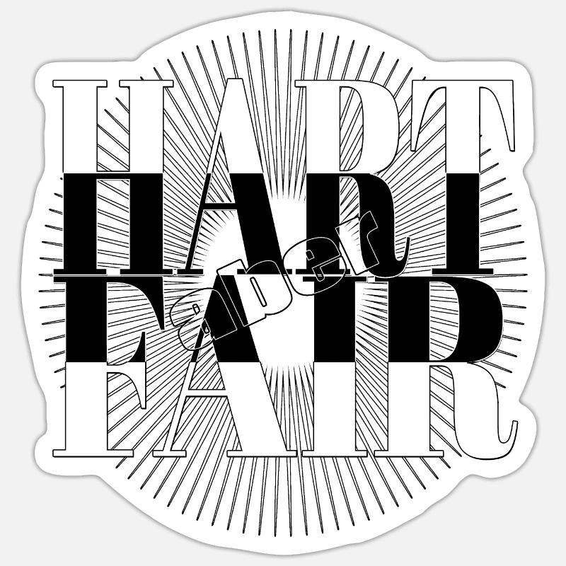 HART aber FAIR - Sticker Größe S (10 x 10 cm) - Mattweiß