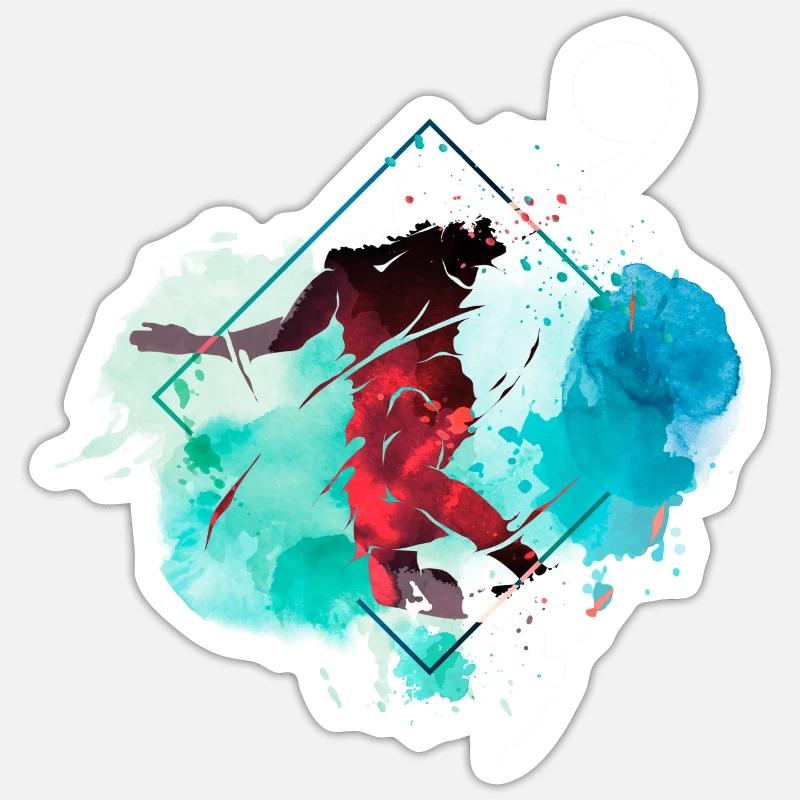 Basketteur Basketteur Dunking Splash Coloré Sticker taille S (10 x 10 cm)