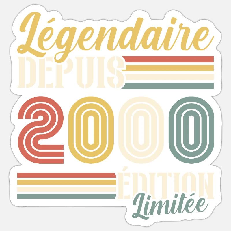 Légendaire Depuis 2000 - Sticker taille S (10 x 10 cm) - blanc mat
