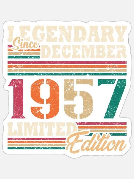 Legendäre Dezember 1957 Limited Edition - Sticker Größe S (10 x 10 cm) - Mattweiß