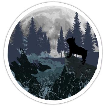 Français Montagne Bulldog - Sticker taille S (10 x 10 cm) - blanc mat - Devant
