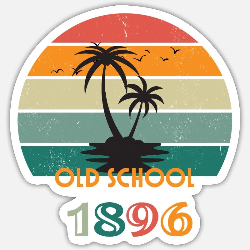 Old School Beach - Sticker Größe S (10 x 10 cm) - Mattweiß