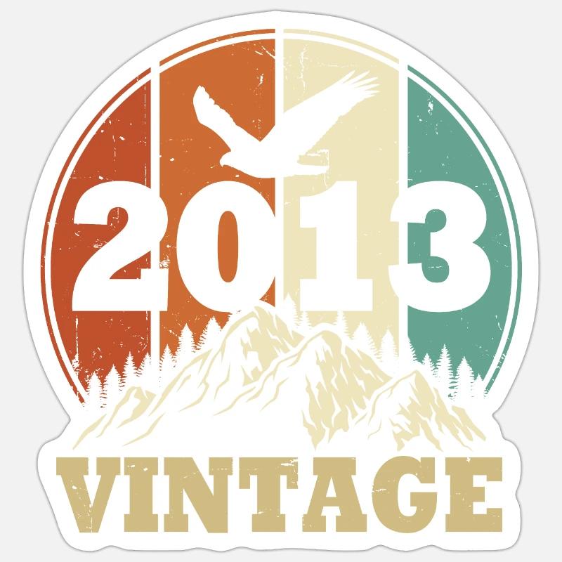 Vintage 2013 - Sticker taille S (10 x 10 cm) - blanc mat