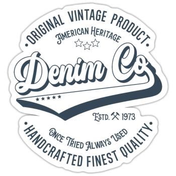 Denim Co. original vintage product handcrafted - Sticker size S (10 x 10 cm) - white matte - Front