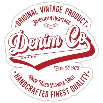 Denim Co. original vintage product handcrafted - Sticker size S (10 x 10 cm) - white matte - Front