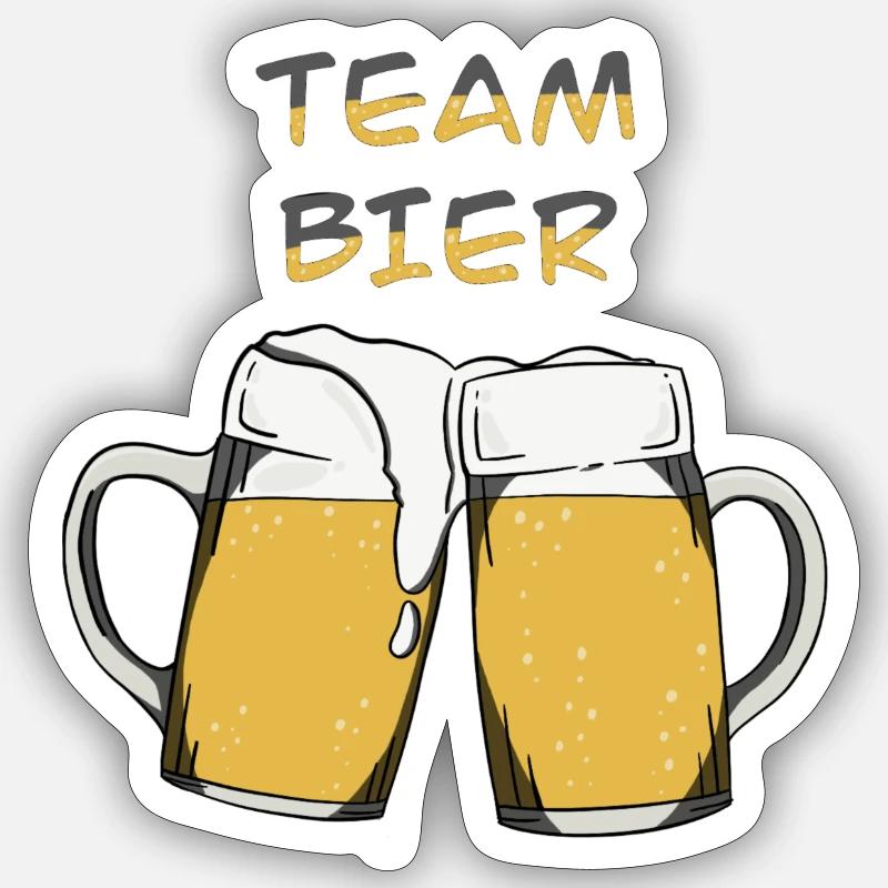 Bière d’équipe - Sticker taille S (10 x 10 cm) - blanc mat