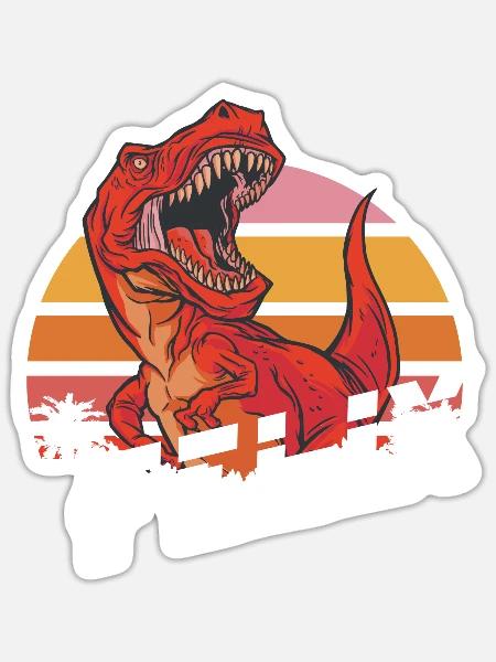 FELIX - Schöner Jungen Name mit T-REX Dino - Sticker Größe S (10 x 10 cm) - Mattweiß