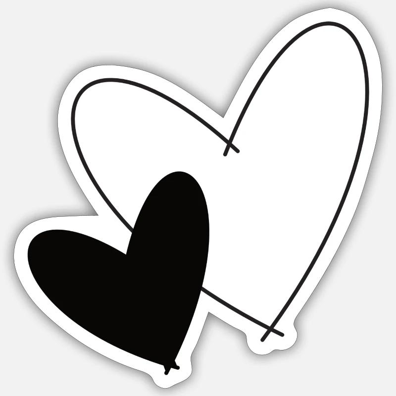 Zwei Herzen Sticker Größe S (10 x 10 cm)