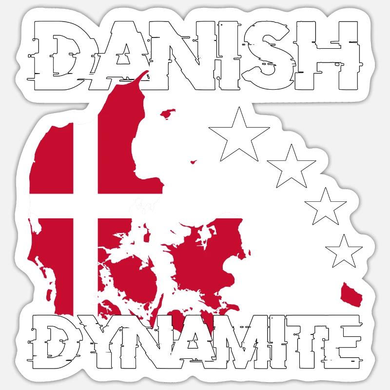Dänemark Flagge danish dynamite Geschenk - Sticker Größe S (10 x 10 cm) - Mattweiß