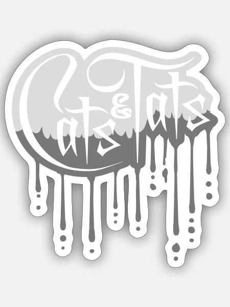cats and tats Zitat - Sticker Größe S (10 x 10 cm) - Mattweiß