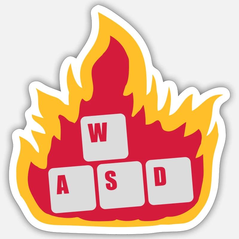 Nerd Computer WASD Keyboard - Sticker size S (10 x 10 cm) - white matte