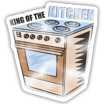 Stove - - Kitchen | King of the kitchen - Sticker size S (10 x 10 cm) - white matte - Front