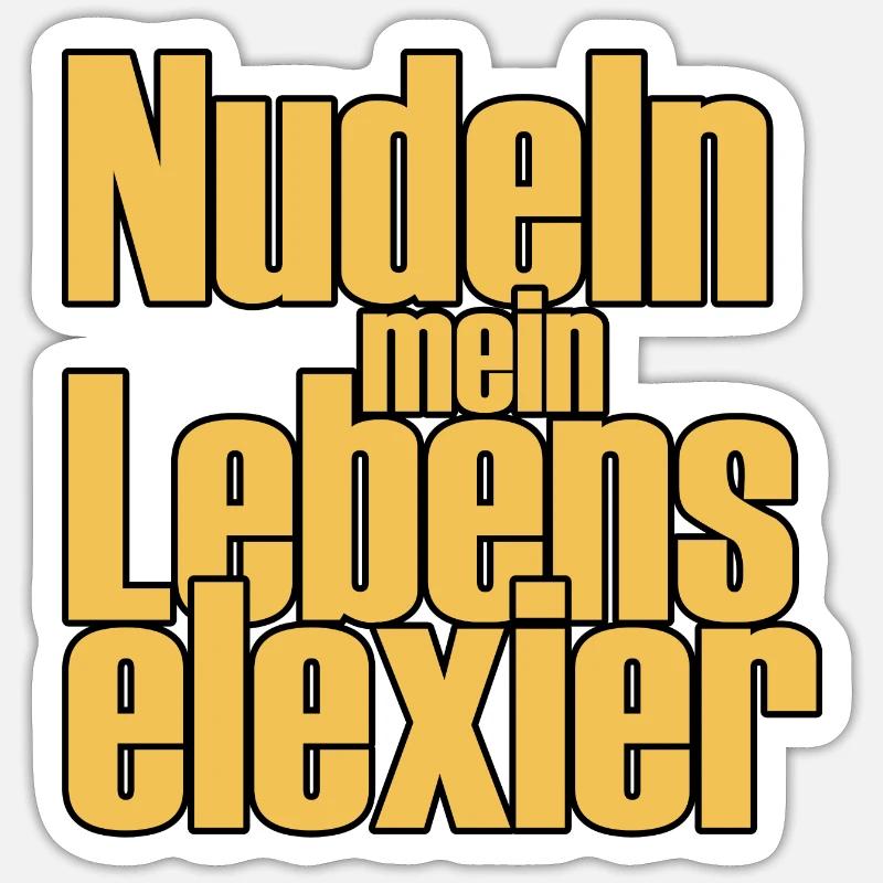 Nudeln mein Lebenselexier - Sticker Größe S (10 x 10 cm) - Mattweiß