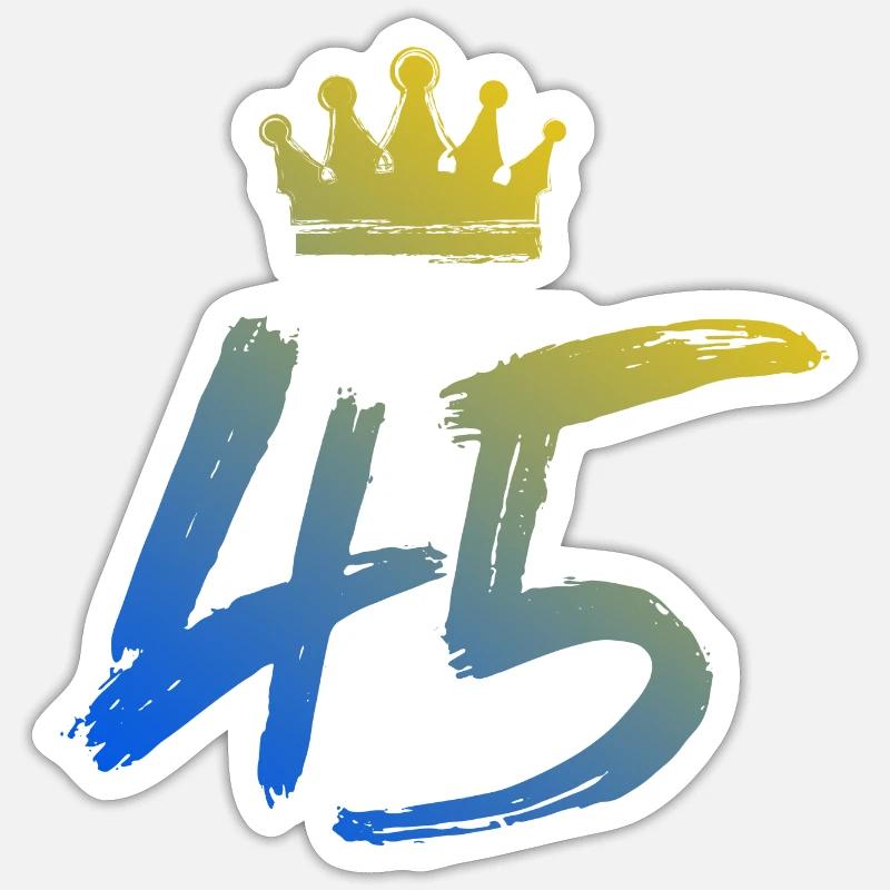 45 Number crown - Sticker size S (10 x 10 cm) - white matte