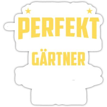 niemand ist perfekt aber als Gärtner ist man nah - Sticker Größe S (10 x 10 cm) - Mattweiß - Vorne
