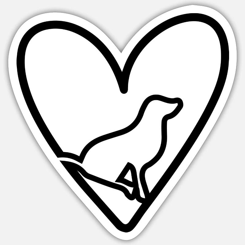 Chien Hund - Sticker taille S (10 x 10 cm) - blanc mat