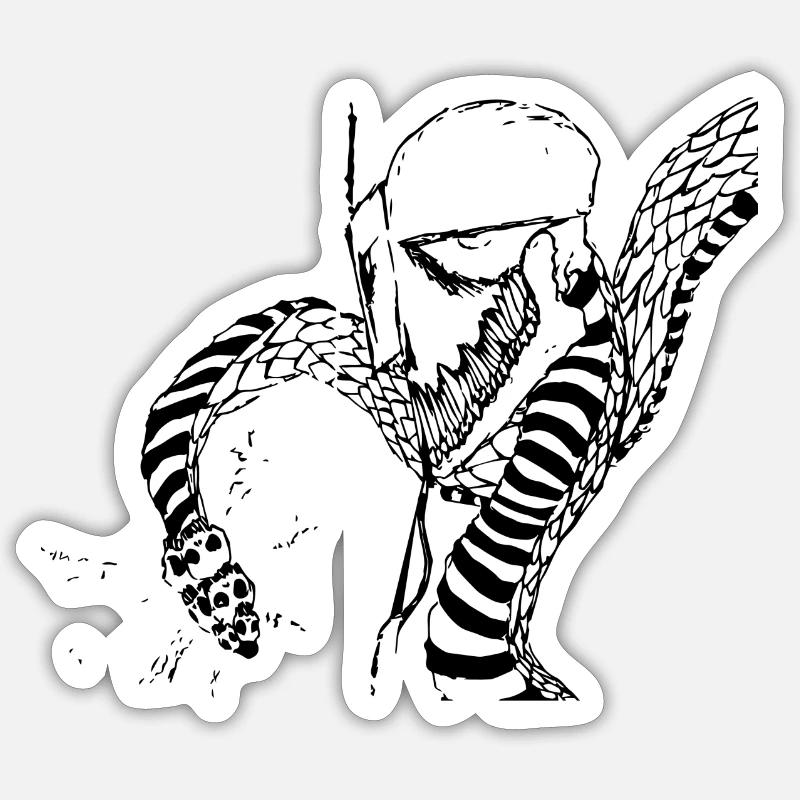 antifaschistischer Serpentear black - Sticker Größe S (10 x 10 cm) - Mattweiß